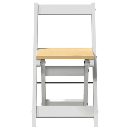 Foldable Dining Chairs 4 pcs - Solid Pine Wood, Corona White