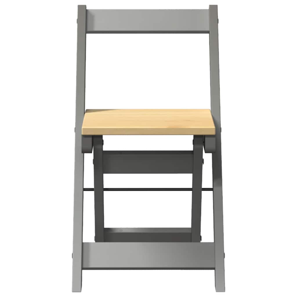Corona Grey Solid Wood Pine Foldable Dining Chairs, 4 Pcs Set