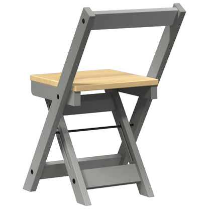 Corona Grey Solid Wood Pine Foldable Dining Chairs, 4 Pcs Set