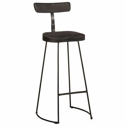 Black Mango Wood Bar Stools Set of 2 - 49x43x103 cm