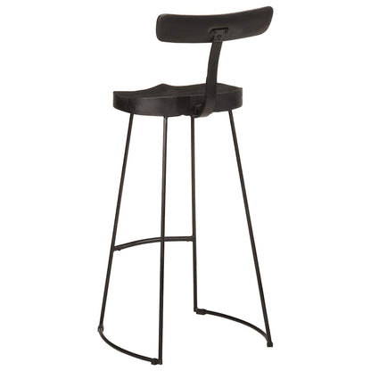Black Mango Wood Bar Stools Set of 2 - 49x43x103 cm
