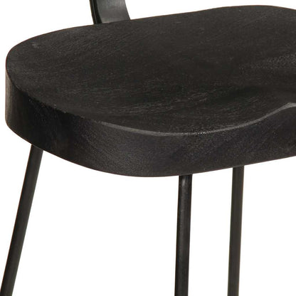 Black Mango Wood Bar Stools Set of 2 - 49x43x103 cm