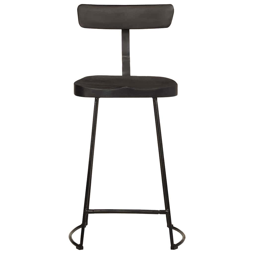 Black Mango Wood Bar Stools Set of 2 - 49x43x88 cm