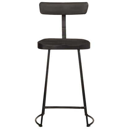 Black Mango Wood Bar Stools Set of 2 - 49x43x88 cm