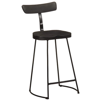 Black Mango Wood Bar Stools Set of 2 - 49x43x88 cm