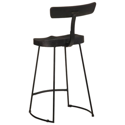Black Mango Wood Bar Stools Set of 2 - 49x43x88 cm