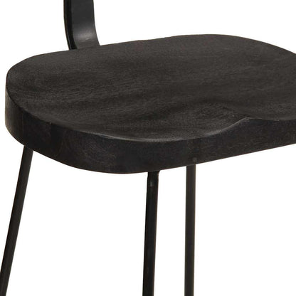 Black Mango Wood Bar Stools Set of 2 - 49x43x88 cm