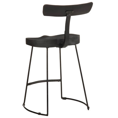 Black Mango Wood Bar Stools, Set of 2 (49x43x79 cm)