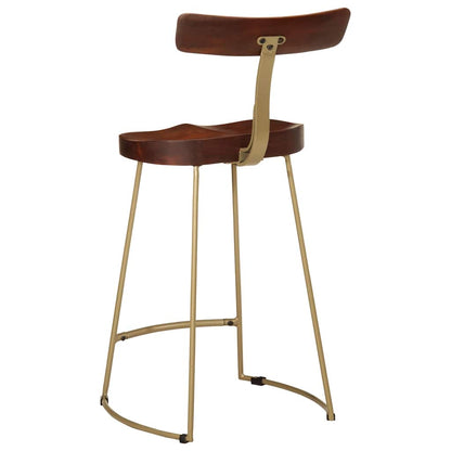 Solid Mango Wood Bar Stools Set of 2 - 49x43x88 cm