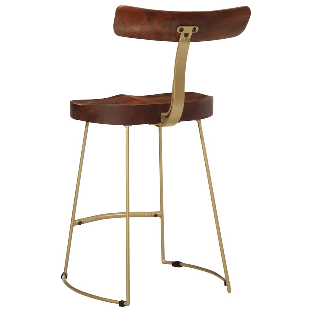 Solid Mango Wood Bar Stools Set of 2, 49x43x79 cm