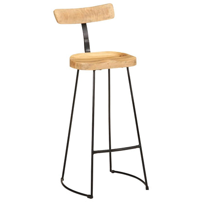 Solid Mango Wood Bar Stools Set of 2 - 49x43x103 cm