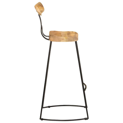 Solid Mango Wood Bar Stools Set of 2 - 49x43x103 cm
