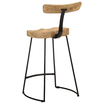 Solid Mango Wood Bar Stools Set of 2 - Stylish & Durable 88cm