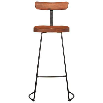 Set of 2 Solid Mango Wood Bar Stools, 49x43x103 cm