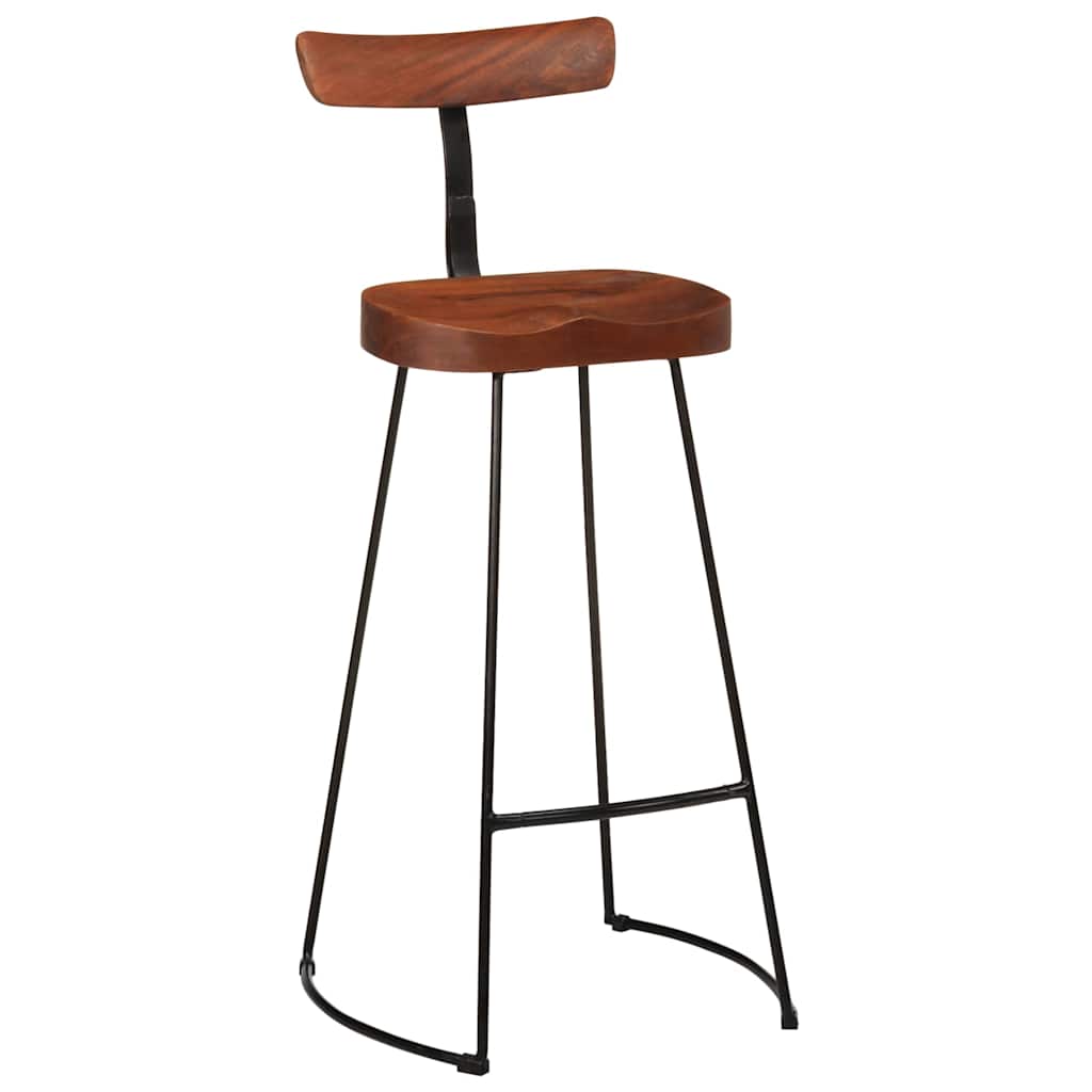 Set of 2 Solid Mango Wood Bar Stools, 49x43x103 cm