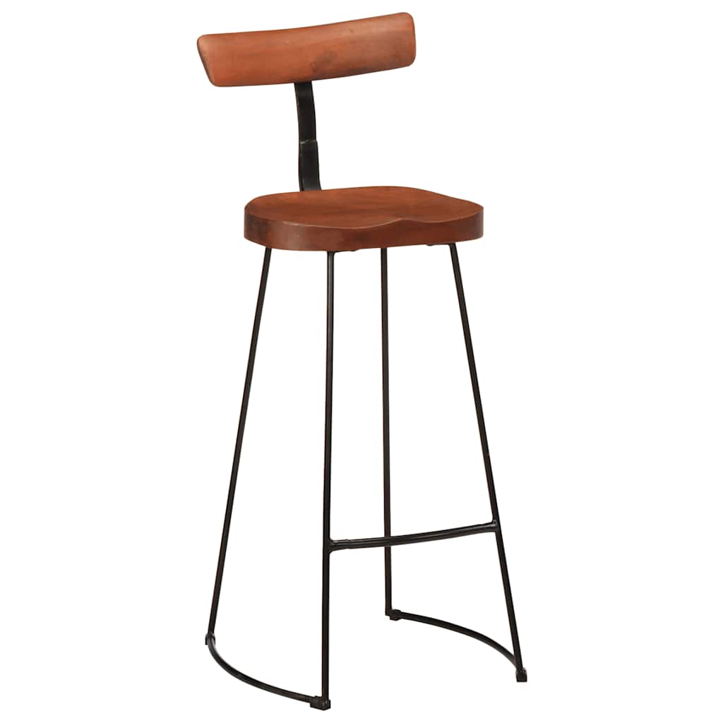 Set of 2 Solid Mango Wood Bar Stools, 49x43x103 cm