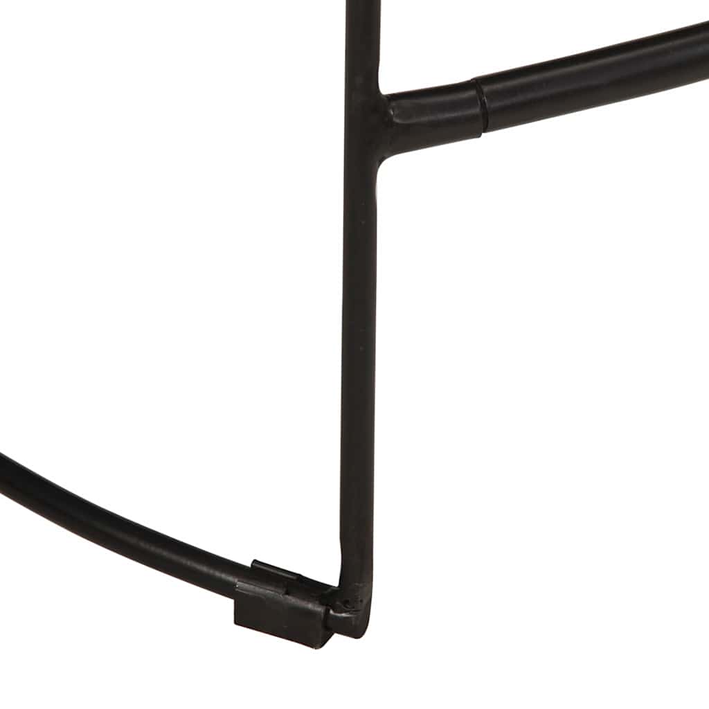 Black Solid Mango Wood Bar Stools, Set of 2, 46x38x52 cm
