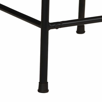 4-Piece Solid Mango Wood Bar Stools, 46x35.5x80 cm Rustic Finish
