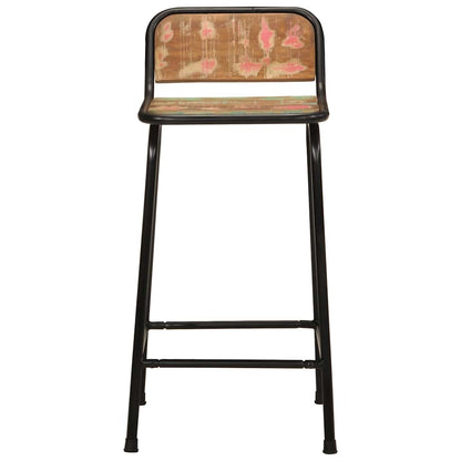 Reclaimed Solid Wood Bar Stools - Set of 4, 46x35.5x80 cm