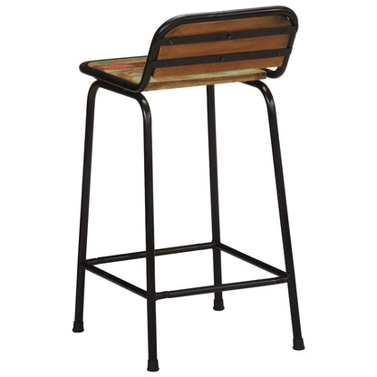 Reclaimed Solid Wood Bar Stools - Set of 4, 46x35.5x80 cm