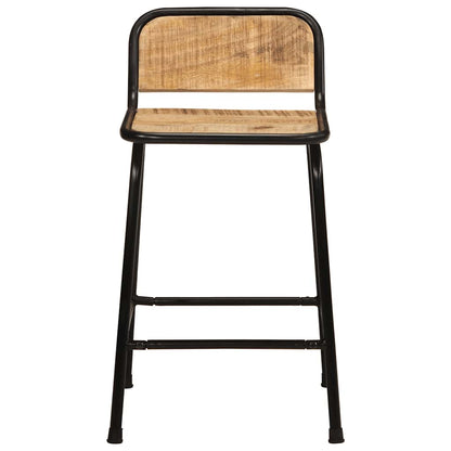 Solid Wood Mango Bar Stools Set of 2 - 46x35.5x70 cm