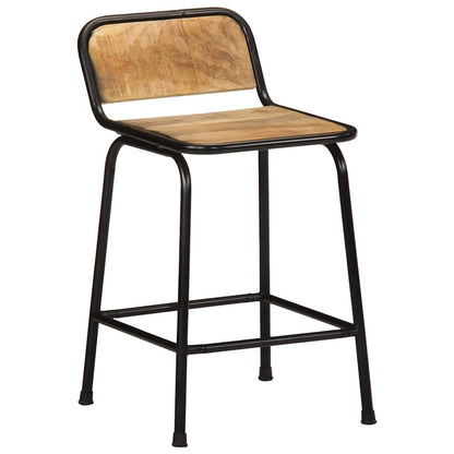 Solid Wood Mango Bar Stools Set of 2 - 46x35.5x70 cm