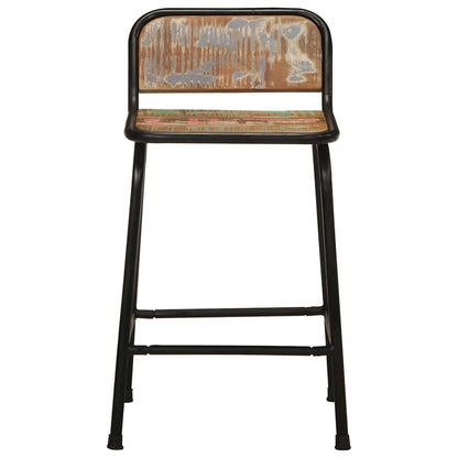 Reclaimed Solid Wood Bar Stools, Set of 2, 46x35.5x70 cm