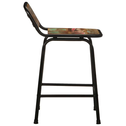 Reclaimed Solid Wood Bar Stools, Set of 2, 46x35.5x70 cm