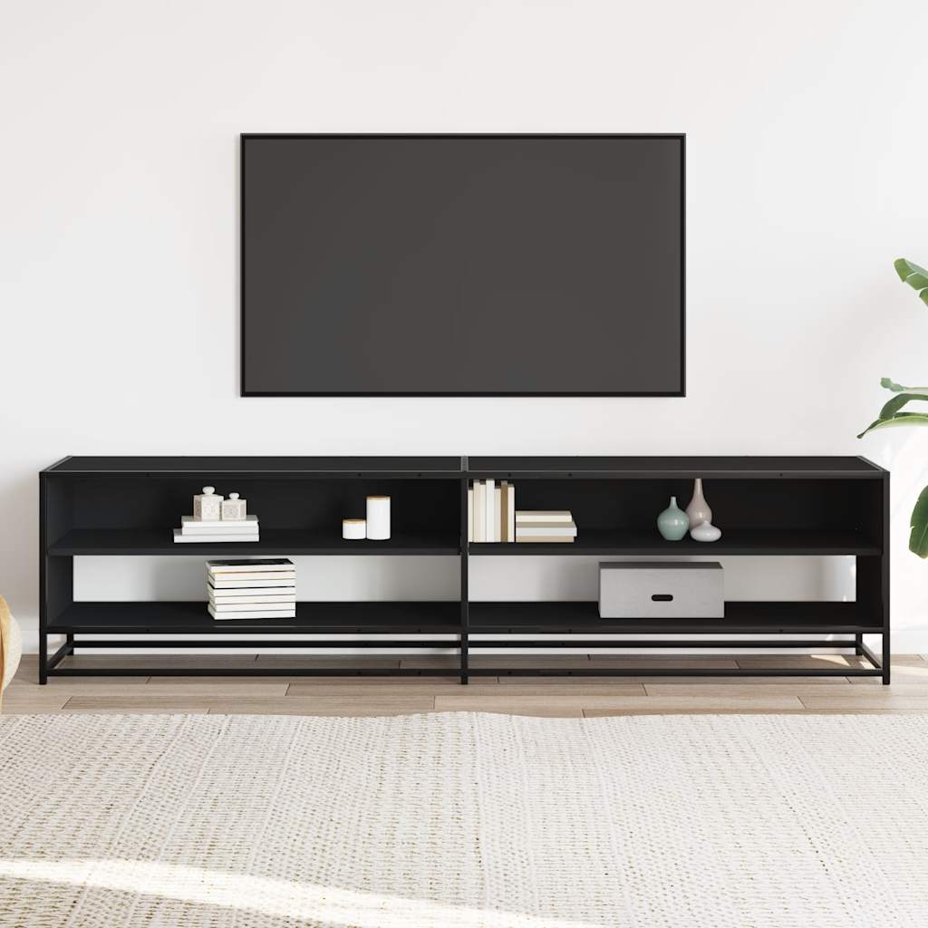 TV Cabinet Black 180.5x40x46 cm Engineered Wood