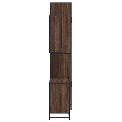 3 Piece Bathroom Furniture Set Brown Oak Engineered Wood