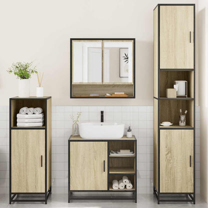 4 Piece Bathroom Furniture Set Sonoma Oak Engineered Wood