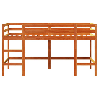 Kids' Loft Bed without Mattress with Ladder Wax Brown 90x200 cm