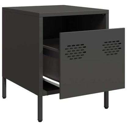 Black Steel Bedside Cabinets 2 pcs - 35x39x43.5 cm