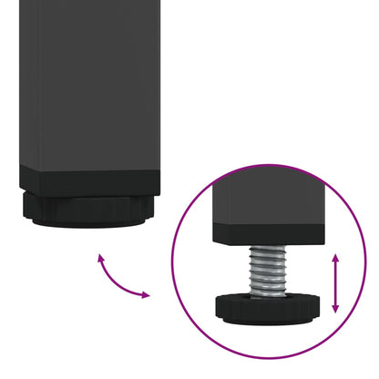 Black Steel Bedside Cabinets 2 pcs - 35x39x43.5 cm