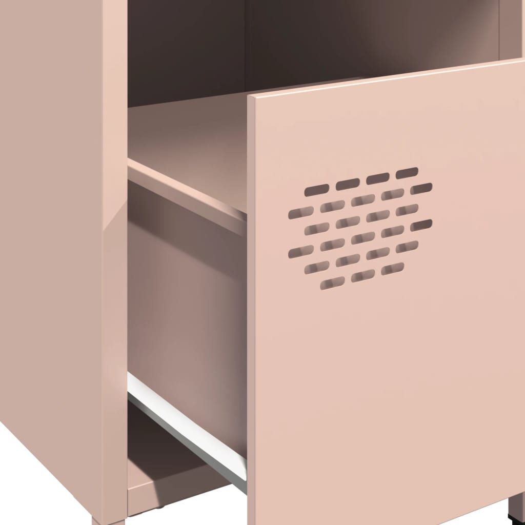 Pink Steel Bedside Cabinets Set of 2 - 35x39x43.5 cm