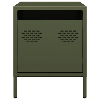 Olive Green Steel Bedside Cabinets 2pcs - 35x39x43.5 cm