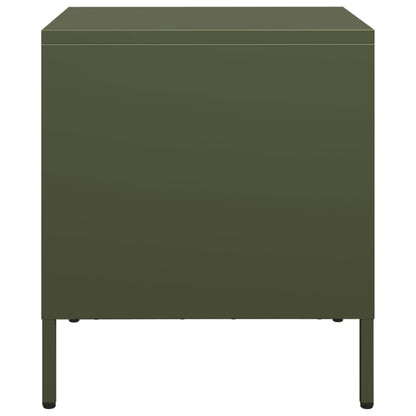 Olive Green Steel Bedside Cabinets 2pcs - 35x39x43.5 cm