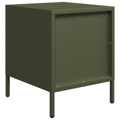 Olive Green Steel Bedside Cabinets 2pcs - 35x39x43.5 cm