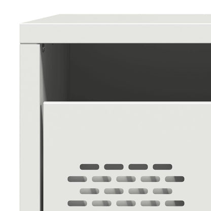 White Steel Bedside Cabinet - Compact 35x39x43.5 cm Design