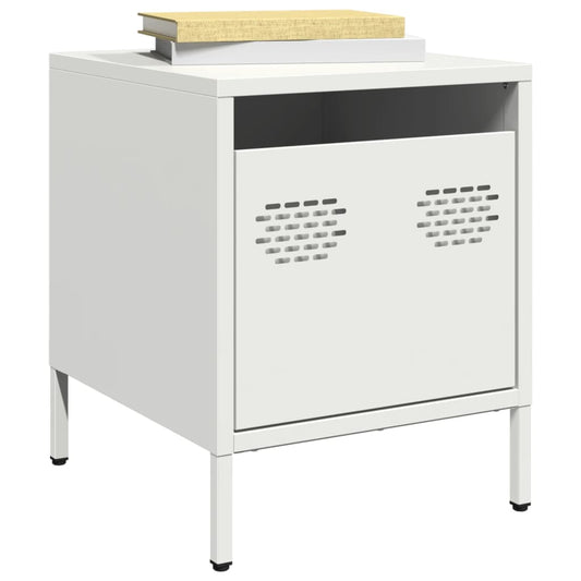 White Steel Bedside Cabinets 2 Pcs - 35x39x43.5 cm