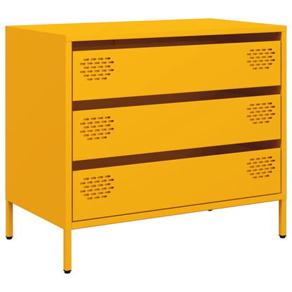 Mustard Yellow Steel Sideboard 68x39x58.5 cm - Stylish Storage Solution