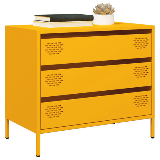 Mustard Yellow Steel Sideboard 68x39x58.5 cm - Stylish Storage Solution