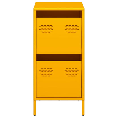 Mustard Yellow Steel Sideboard 35x39x73.5 cm - Modern Storage Solution