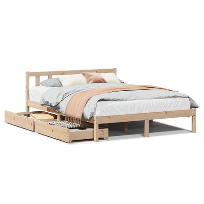 Bed Frame without Mattress 140x200 cm Solid Wood Pine