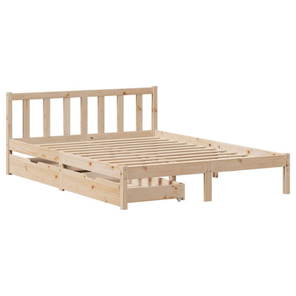 Bed Frame without Mattress 140x200 cm Solid Wood Pine
