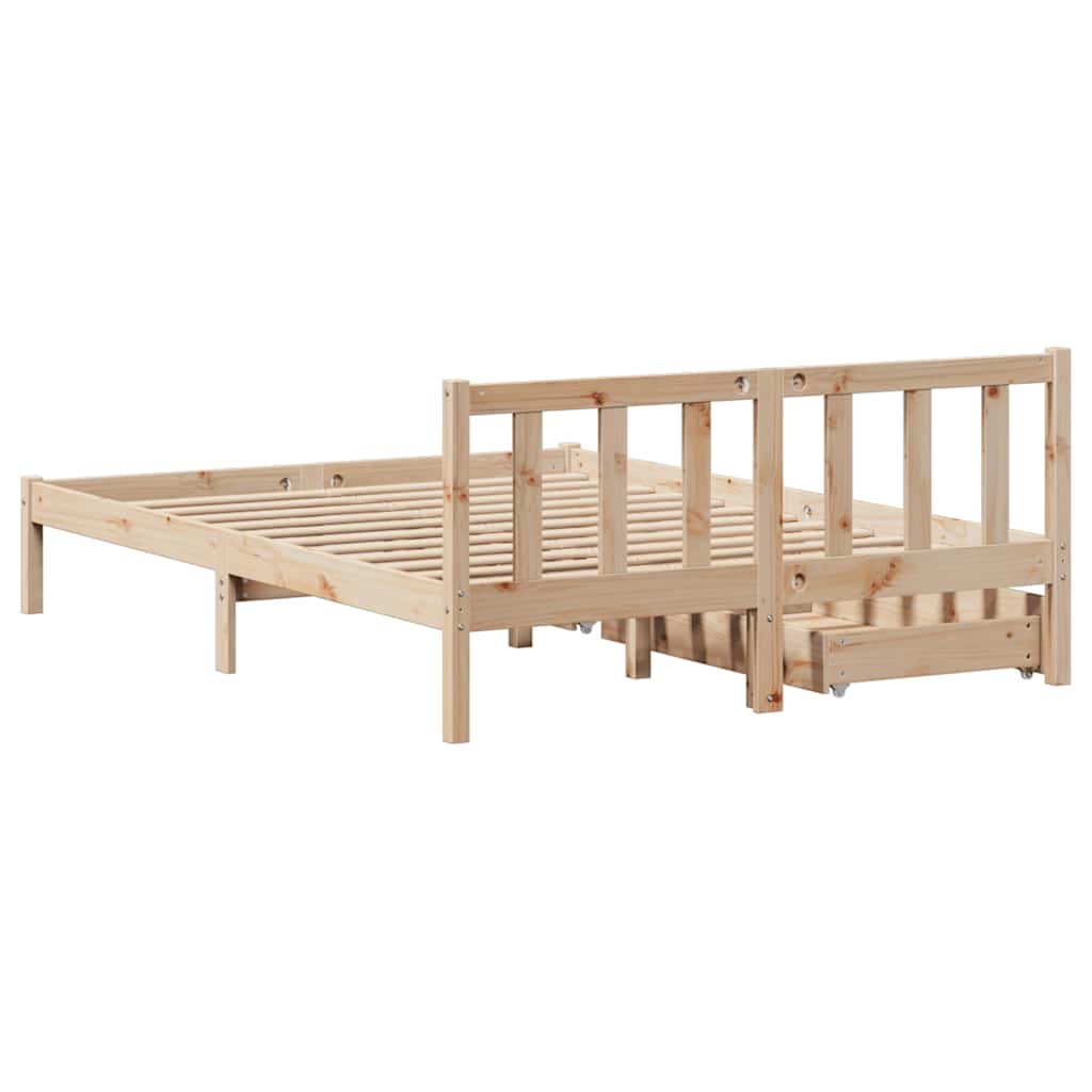 Bed Frame without Mattress 140x200 cm Solid Wood Pine