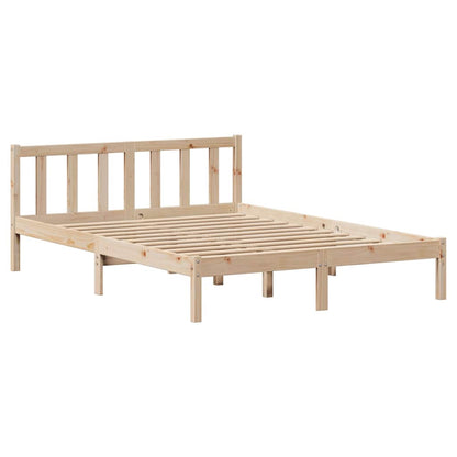 Bed Frame without Mattress 140x200 cm Solid Wood Pine