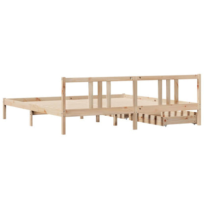 Bed Frame without Mattress 180x200 cm Super King Solid Wood Pine