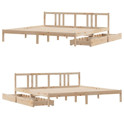 Bed Frame without Mattress 180x200 cm Super King Solid Wood Pine