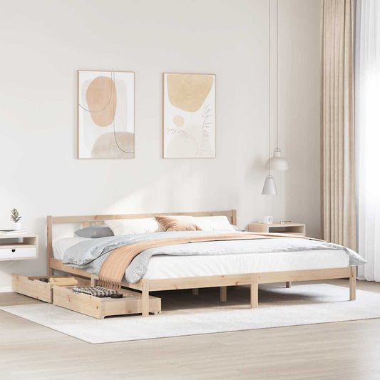 Bed Frame without Mattress 180x200 cm Super King Solid Wood Pine